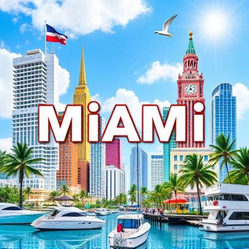 Podcast cover for 'Miami Vibes,' featuring a colorful collage of Miami landmarks and culture